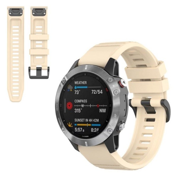 Garmin Fenix 6 stylish silicone watch band - Beige Beige