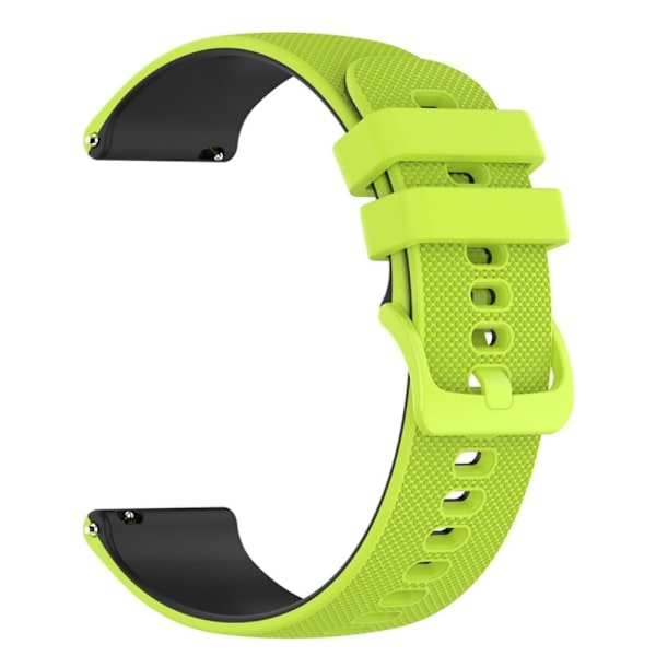 20 mm dobbeltfarvet silikoneurrem med gitterstruktur til Garmin-ur - Lime / Sort Green