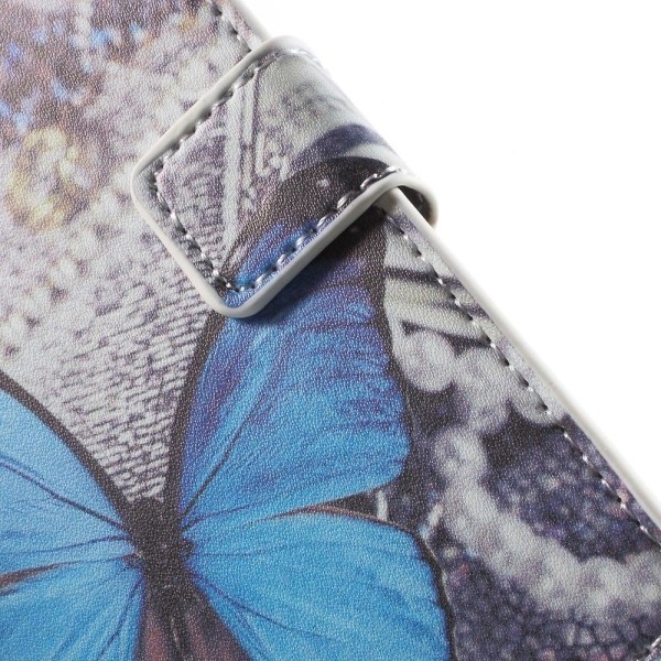 Butterfly läder Samsung Galaxy S6 fodral - Blå Blå