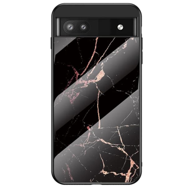 Fantasy Marble Google Pixel 6a Deksel - Gold Svart Klinkekule Black