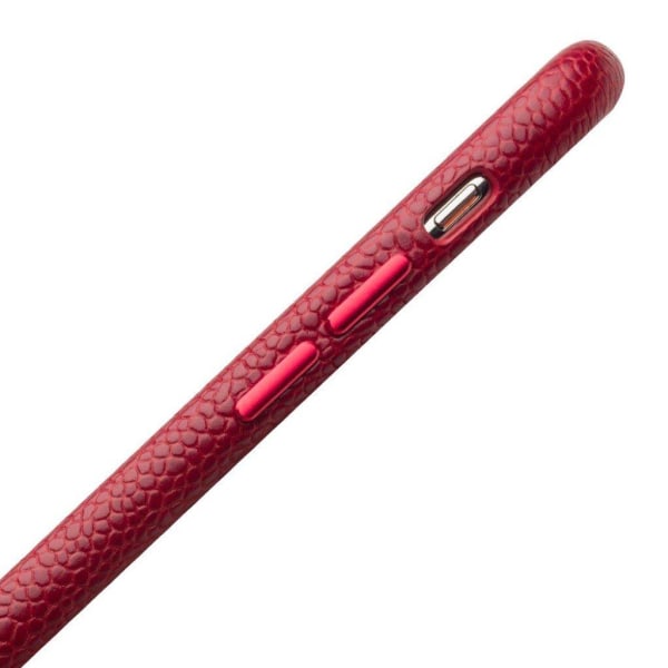 QIALINO iPhone Xr etui i ægte læder med litchi-tekstur - Rød Red