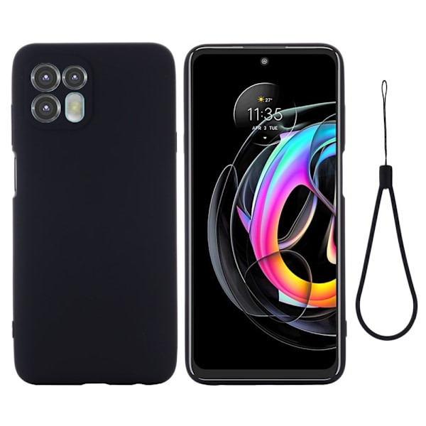 Matte Liquid Silikone Cover til Motorola Edge 20 Lite - Sort Black