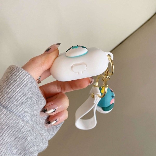 AirPods 3 cute dinosaur figure protective case - White Green