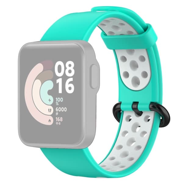 Xiaomi Redmi Watch 2 tofarget klokkerem i silikon - Cyan / Hvit Multicolor
