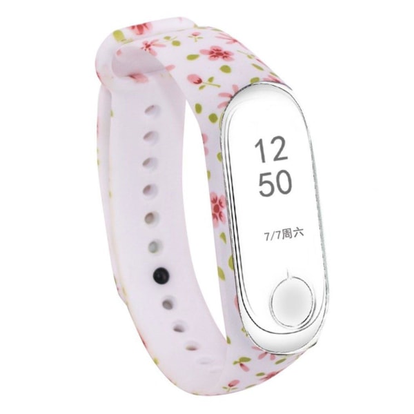 Xiaomi Mi Band 3 / Mi Smart Band 4 floral silicone watch band - multifärg