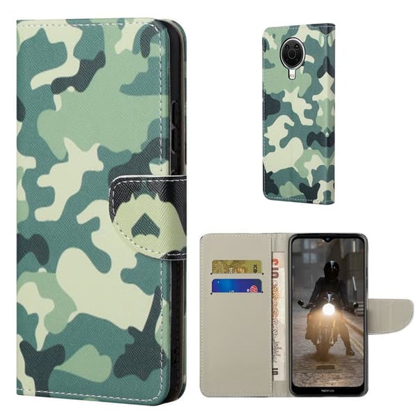 Wonderland Nokia G20 / G10 Flippetui - Camouflage Green