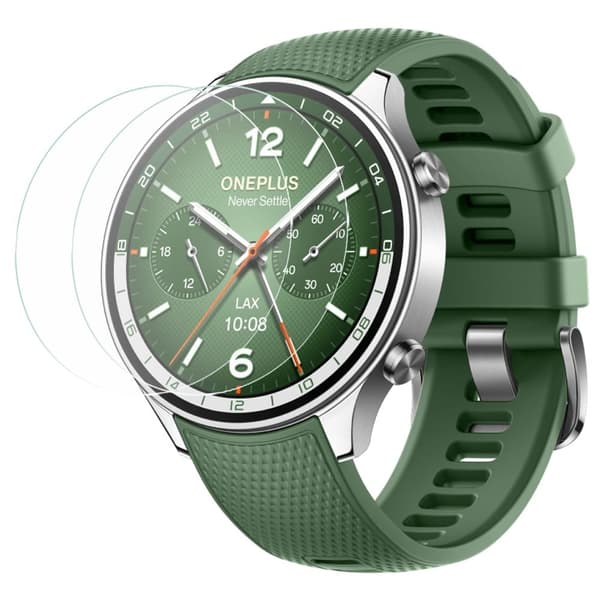 2-pack OnePlus Watch 2R karkaistu lasi 2.5D Arc Edge Watch näytönsuojain Transparent