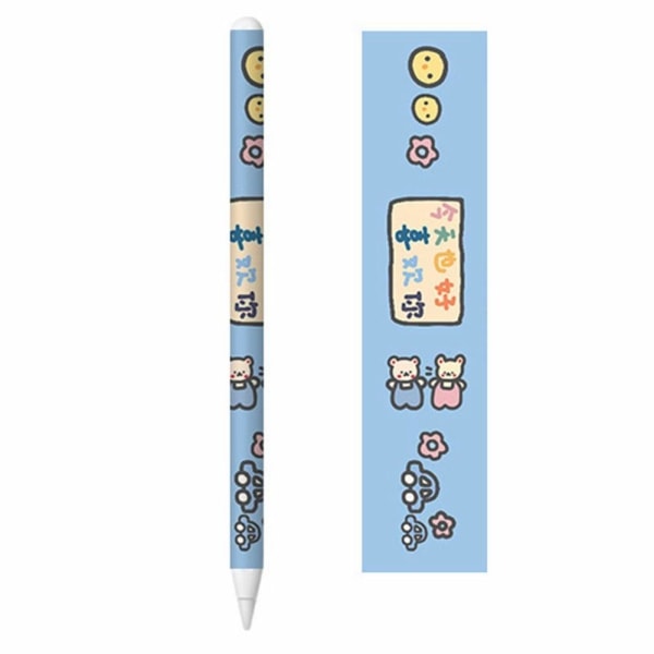 Apple Pencil 2 cool sticker - Blue with Cute Bears Blå