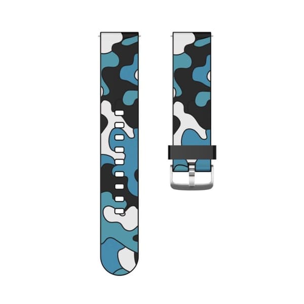 Amazfit Youth / Huawei Watch GT 2 42mm camouflage silikon klockarmband - blå Blå