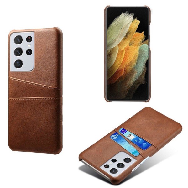 Dual Card Samsung Galaxy S21 Ultra 5G kotelot - Ruskea Brown