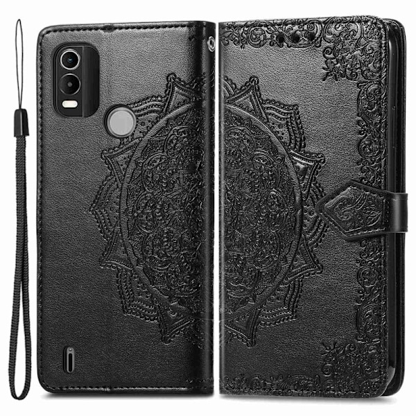Mandala läder Nokia C21 Plus fodral - Svart Svart