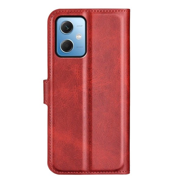Hållbart konstläder Xiaomi Redmi Note 12 fodral med plånbok - Rö Röd