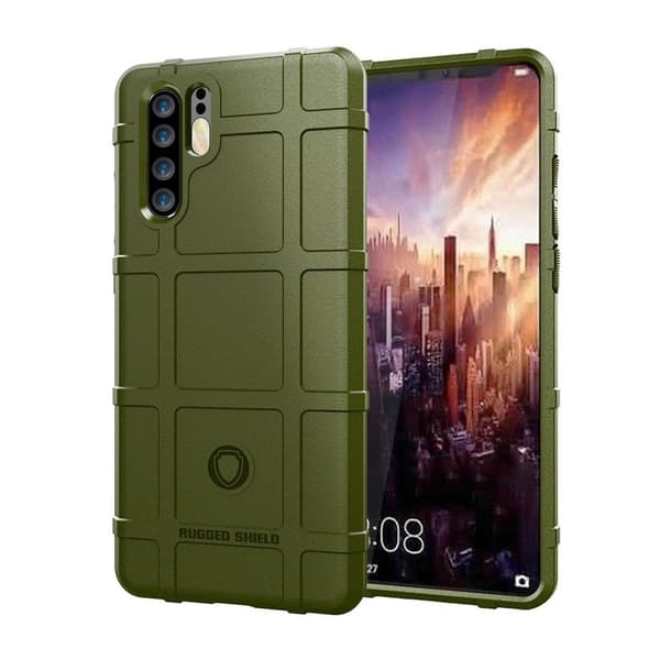 Huawei P30 Pro solidt gitter tekstur etui - Army Grøn Green