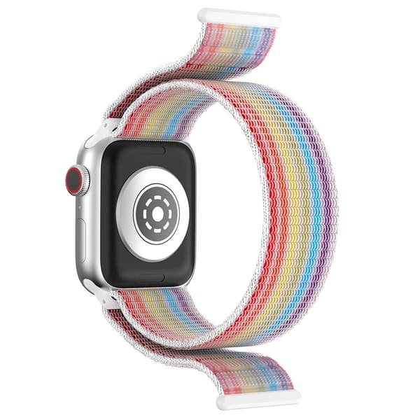 Apple Watch Series 41 mm - 40 mm - 38 mm Nylonklockarmband Justerbart Magic Tape-armband - Regnbåge multifärg