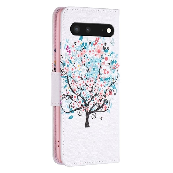 Wonderland Google Pixel 7 flip-etui - Blomstertre Pink