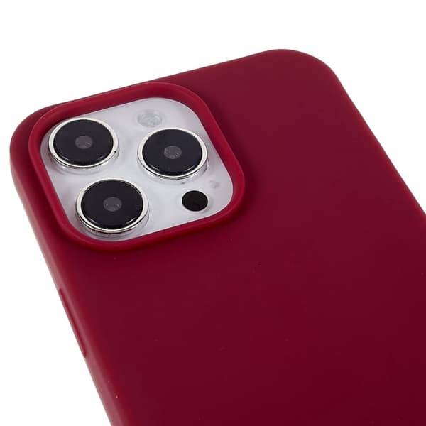 Tynt TPU-deksel med matt finish og justerbar stropp til iPhone 15 Pro Max - Vinrød Red