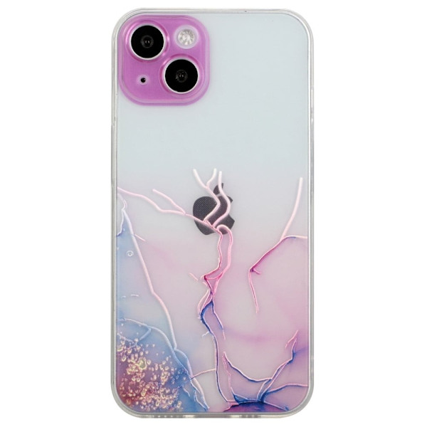 Marble iPhone 15 Etui - Rosa Pink