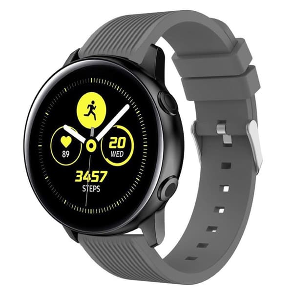 Samsung Galaxy Watch Active raidallinen silikoninen kellonauha - Harmaa Silver grey