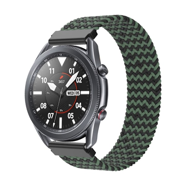 Samsung Galaxy Watch 3 (45 mm) elastisk nylon-urrem - Sort / Grøn Størrelse: M Green