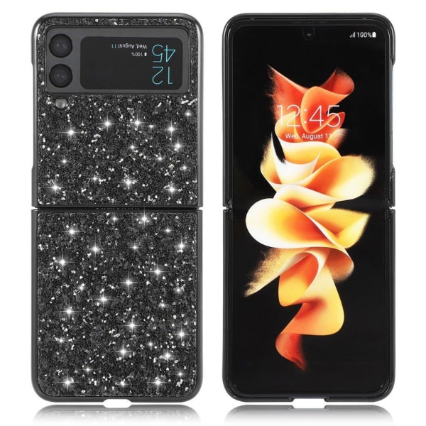 Glitter Samsung Galaxy Z Flip3 5G Etui - Sort Black