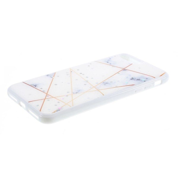 Marble design iPhone 7 Plus cover - Hvid / Guld Linjer White