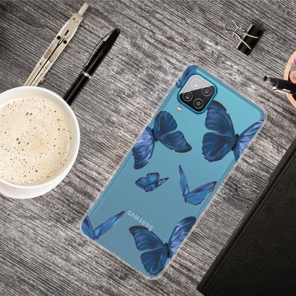 Deco Samsung Galaxy A12 5G kotelot - Sininen Perhosia Blue