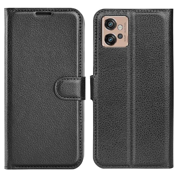 Klassisk Motorola Moto G32 Flip Etui - Sort Black