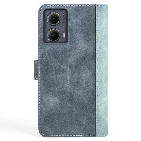 Tofarget lærdeksel for Motorola Edge (2024) - Blå Blue