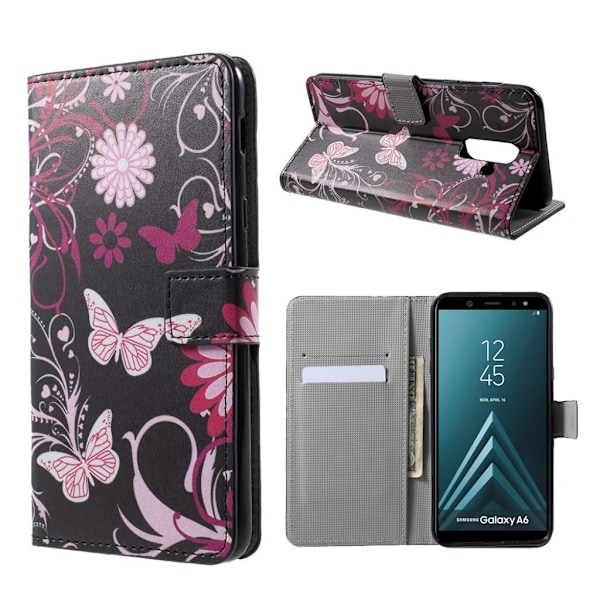Butterfly läder Samsung Galaxy A6 (2018) fodral - Flerfärgad multifärg
