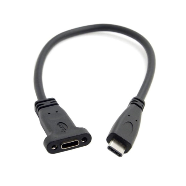 UniversalUSB 3.1 Type C Male to Female data cable with panel mou Black