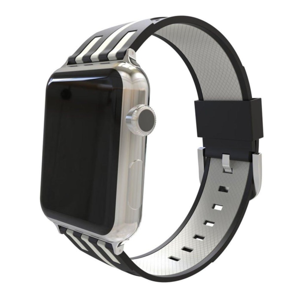 Apple Watch Series 4 44 mm klockarmband i silikon - Svart Utsida / Grå Insida multifärg