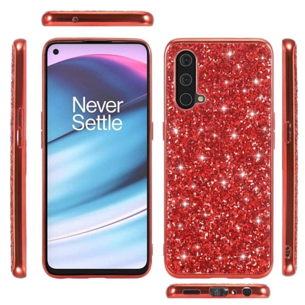 Glitter OnePlus Nord CE 5G Suojakotelo - Punainen Red