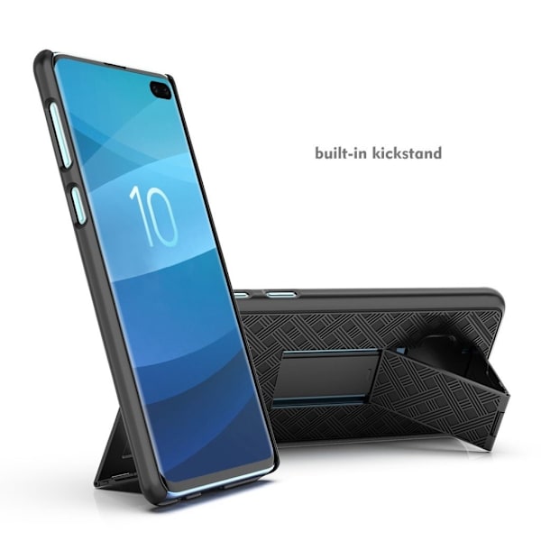 Samsung Galaxy S10 Plus vævet hybrid etui - Sort Black