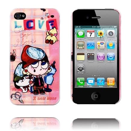 Sødt tegnefilmsetui (lyserød og hvid baby) til iPhone 4/4S Pink