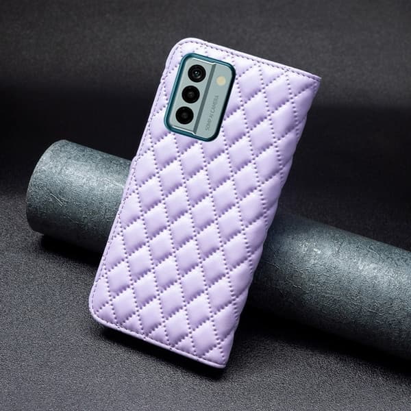 Rombemønster, matt flip-deksel for Nokia G22 - Lilla Purple