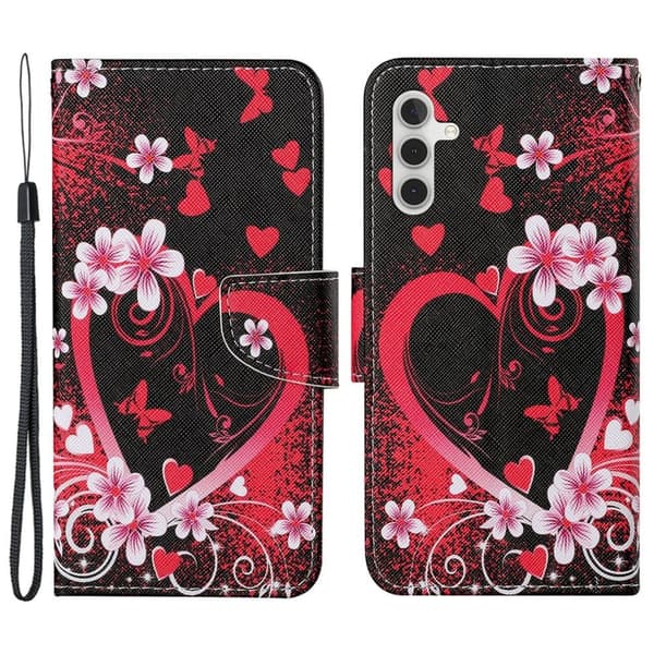 Wonderland Samsung Galaxy A15 flip etui - Rødt Hjerte Red