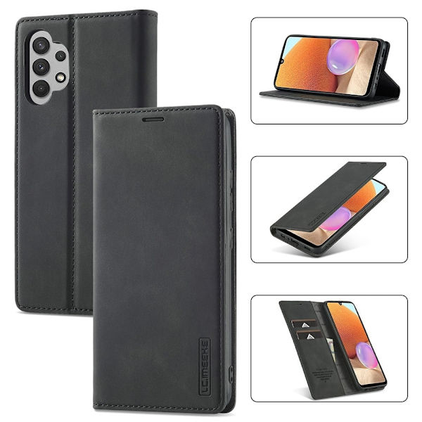 LC.Imeeke Samsung Galaxy A32 Læder Etui - Sort Black