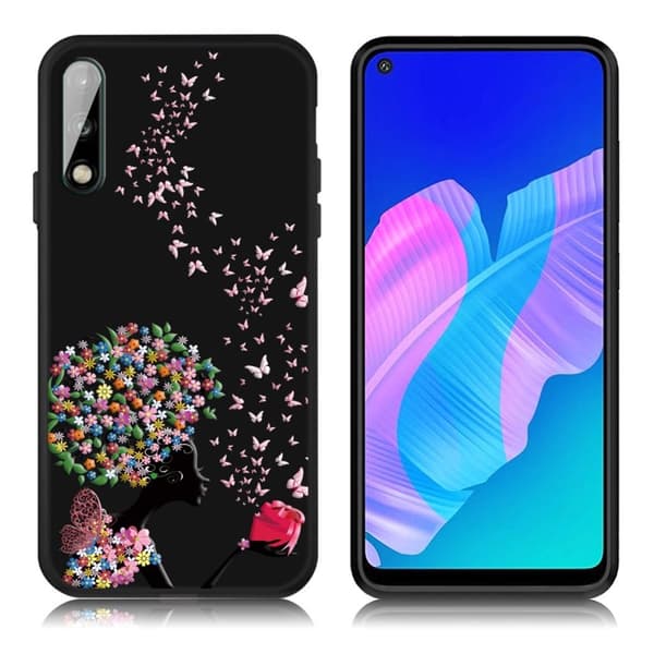 Imagine Huawei P40 Lite E deksel - Fargerik blomst og sommerfugler Multicolor