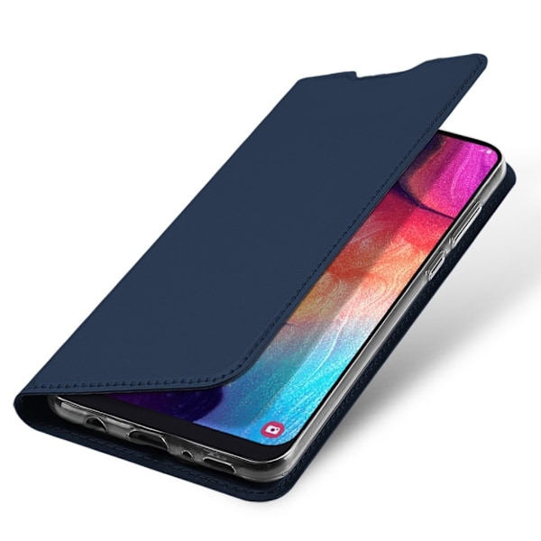 DUX DUCIS Samsung Galaxy A50 läderfodral - Mörkblå Blå