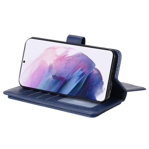 10-slot Pung Etui til Samsung Galaxy S22 - Mørkeblå Blue