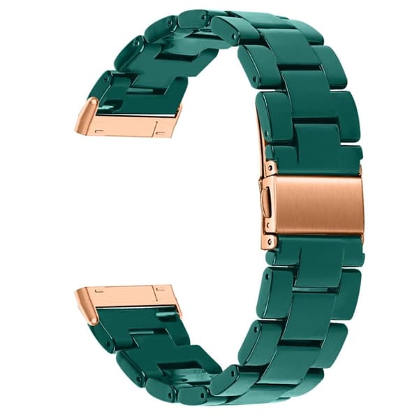 Fitbit Sense 2 / Versa 4 harpiksrem med metalspænde - Mørkegrøn Green