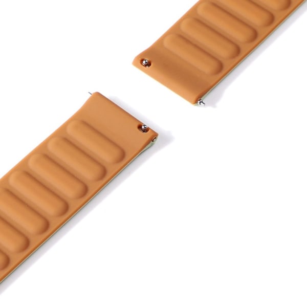 20 mm klockarmband med universellt magnetlås i silikon - Khaki Beige
