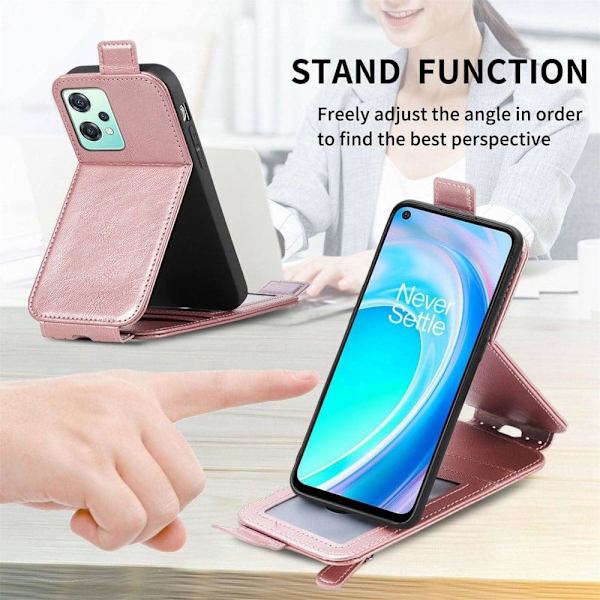 Vertikalt OnePlus Nord CE 2 Lite 5G fodral med dragkedja - Rosa Rosa
