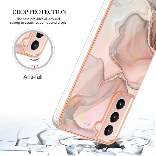Marble Samsung Galaxy S21 Etui - Lyserød Pink