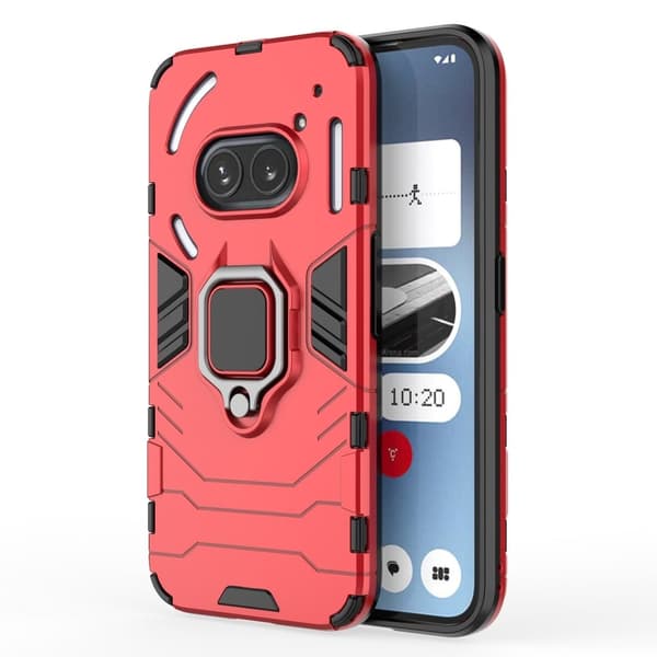 Hybrid Nothing Phone (2a) cover med støttefod og bilmontering - Rød Red