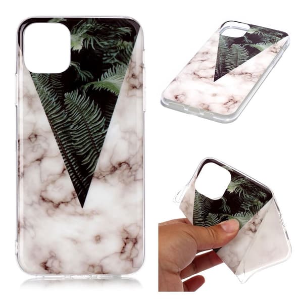 Marmormotiv iPhone 11 Pro Max skal - Marmor Med Bladmönster Grön