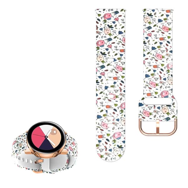 22mm Universal viileä kuvio silikoni ranneke - Linnut Multicolor