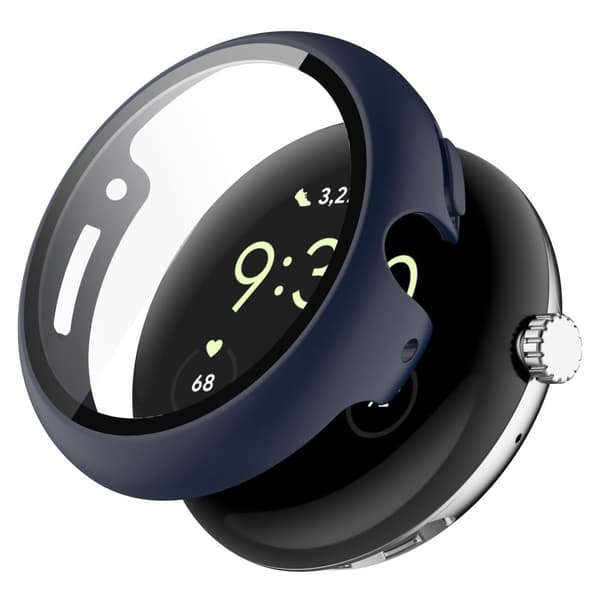 Google Pixel Watch cover with tempered glass - Midnight Blue Blå
