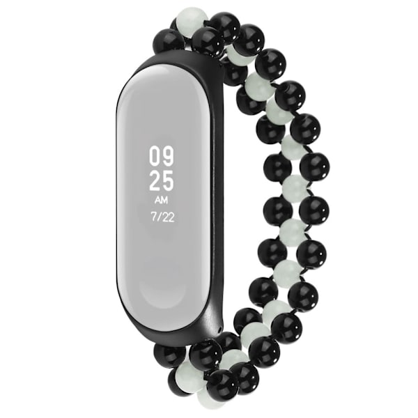 Xiaomi Mi Smart Band 4 / 3 lysende agat-urrem - Sort / Hvid Black