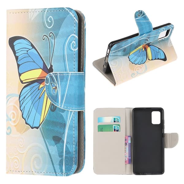 Wonderland Xiaomi Redmi Note 10S / Note 10 Flip etui - Sommerfugl Blue